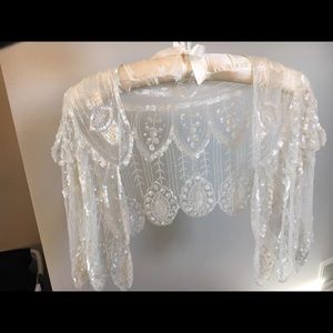 Exquisite beaded bridal shawl
